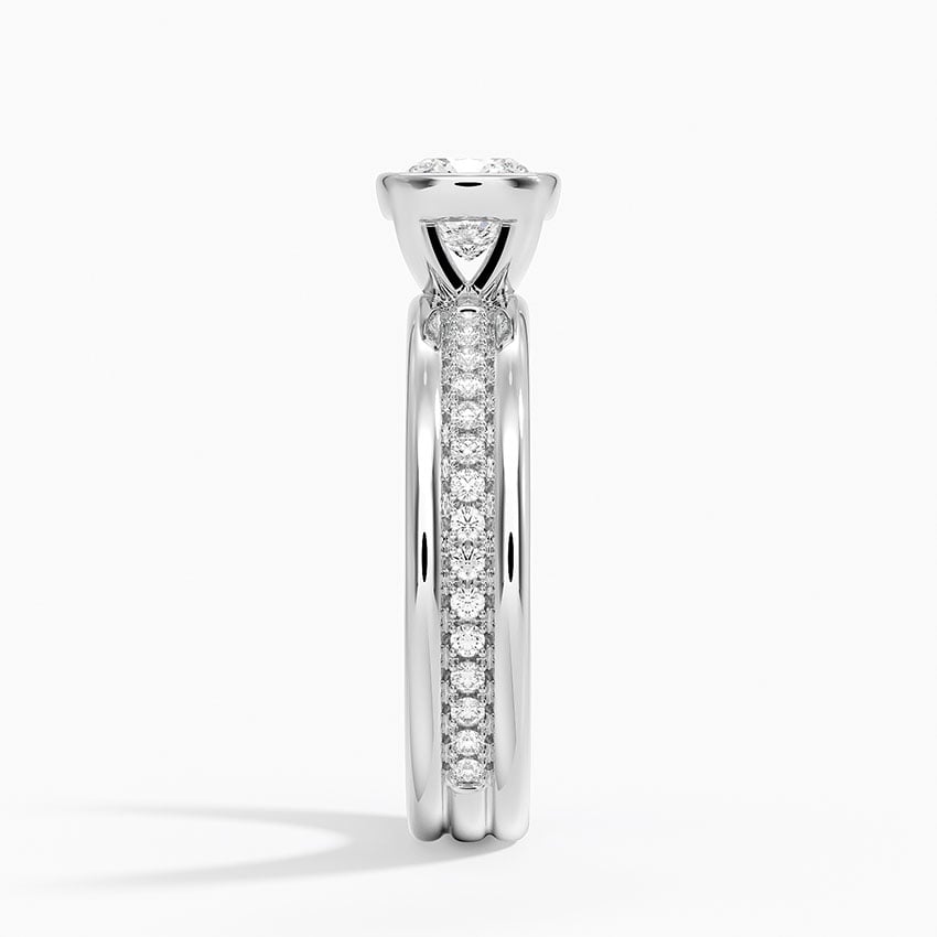 Sofia Triple Band Diamond Ring (1/4 ct. tw.) Platinum Cushion Engagement Ring