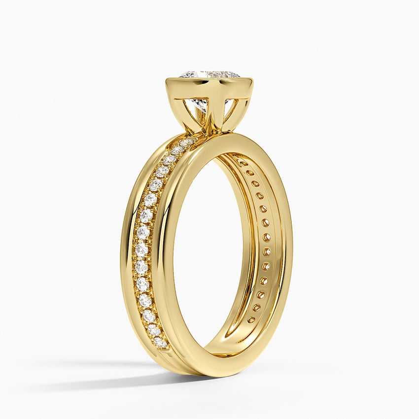 Sofia Triple Band Diamond Ring (1/4 ct. tw.) Yellow Gold 18k Cushion Engagement Ring