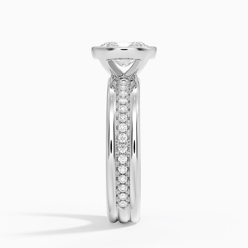 Sofia Triple Band Diamond Ring (1/4 ct. tw.) Platinum Oval Engagement Ring