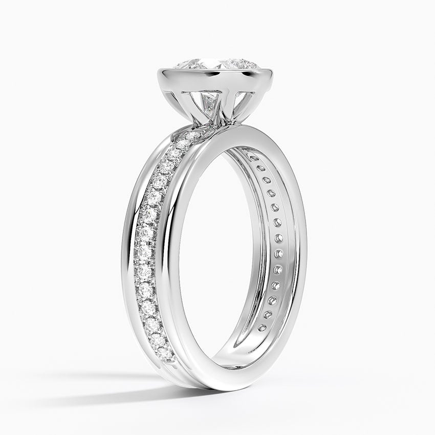 Sofia Triple Band Diamond Ring (1/4 ct. tw.) Platinum Pear Engagement Ring