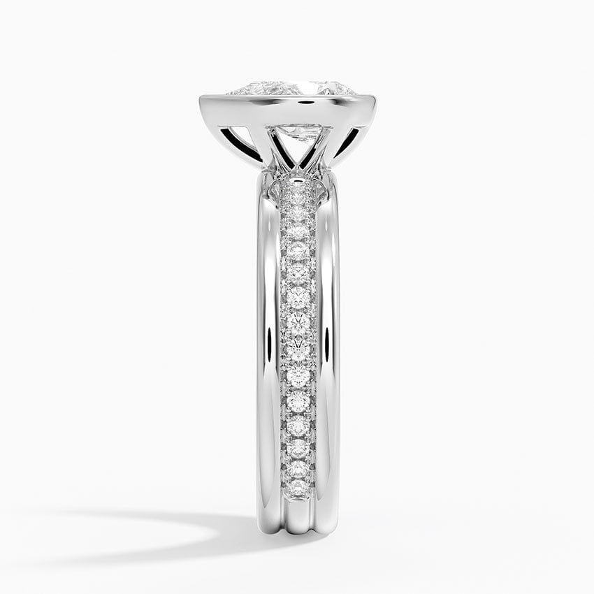 Sofia Triple Band Diamond Ring (1/4 ct. tw.) Platinum Pear Engagement Ring
