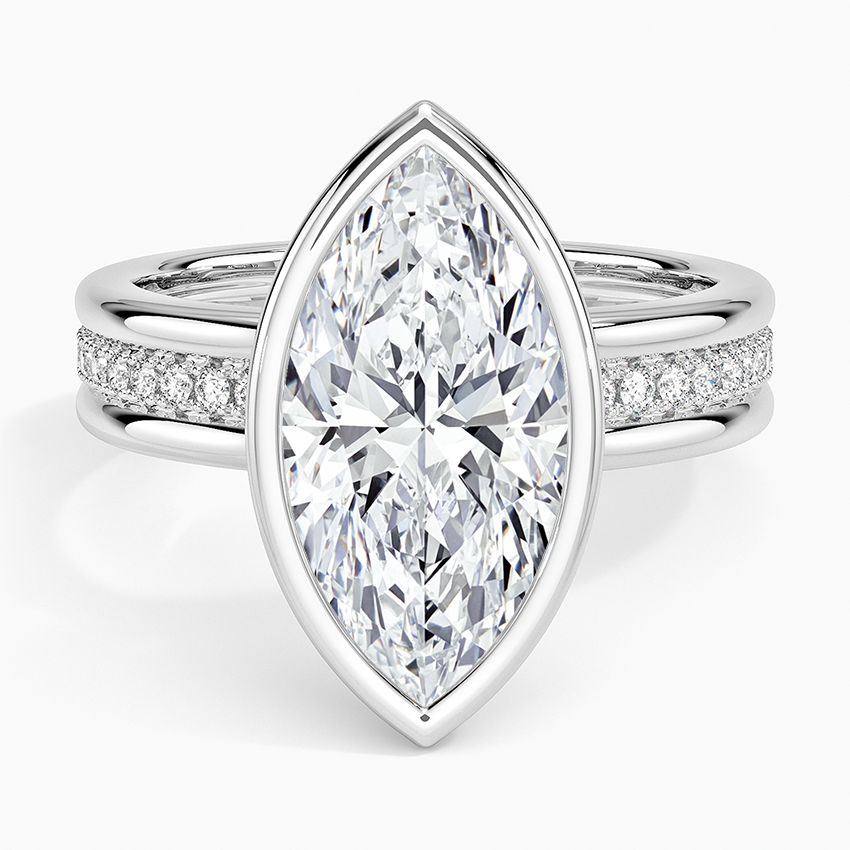 Sofia Triple Band Diamond Ring (1/4 ct. tw.) Platinum Marquise Engagement Ring