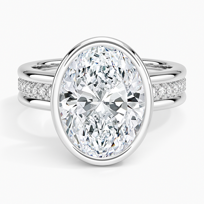 Sofia Triple Band Diamond Ring (1/4 ct. tw.) Platinum Oval Engagement Ring