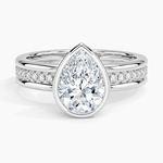 Sofia Triple Band Diamond Ring (1/4 ct. tw.) Platinum Pear Engagement Ring