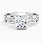 Sofia Triple Band Diamond Ring (1/4 ct. tw.) Platinum Radiant Engagement Ring
