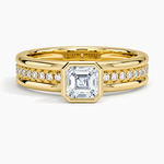 Sofia Triple Band Diamond Ring (1/4 ct. tw.) Yellow Gold 18k Asscher Engagement Ring