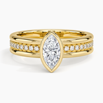 Sofia Triple Band Diamond Ring (1/4 ct. tw.) Yellow Gold 18k Marquise Engagement Ring