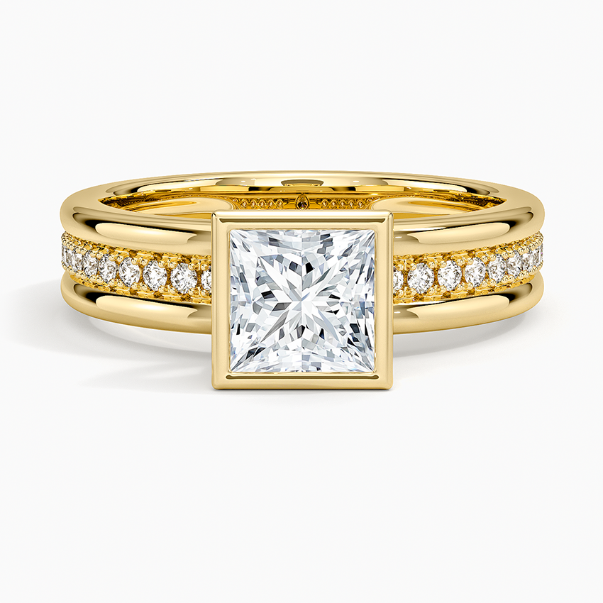 Sofia Triple Band Diamond Ring (1/4 ct. tw.) Yellow Gold 18k Princess Engagement Ring