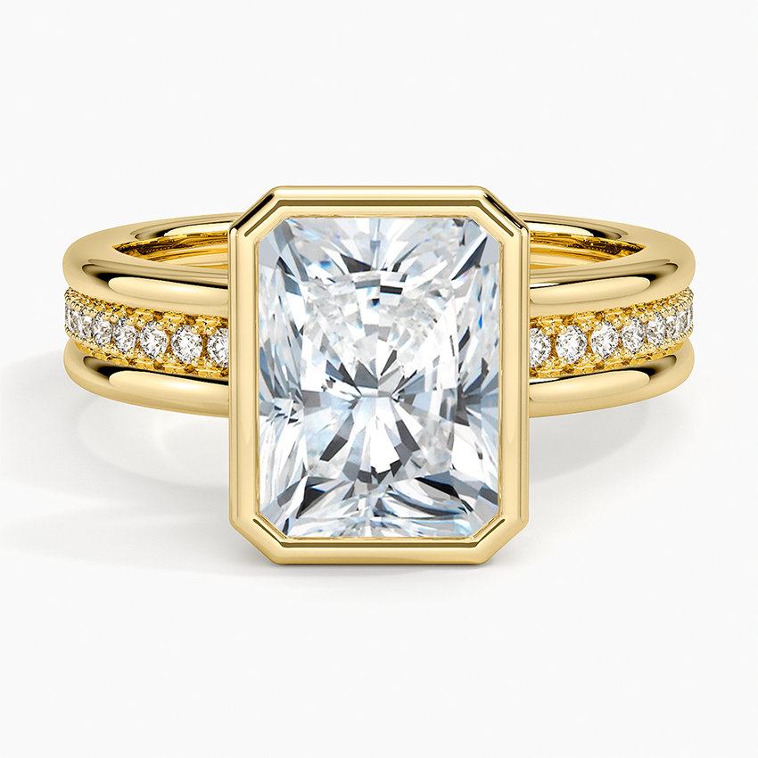 Sofia Triple Band Diamond Ring (1/4 ct. tw.) Yellow Gold 18k Radiant Engagement Ring