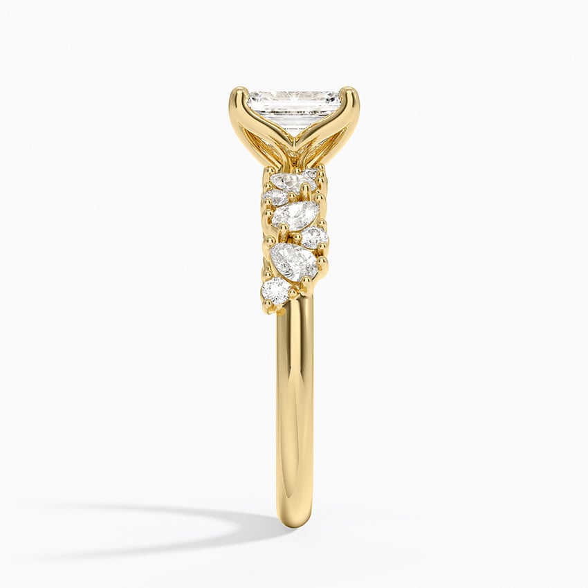 Olivetta Diamond Ring Yellow Gold 18k Emerald Engagement Ring