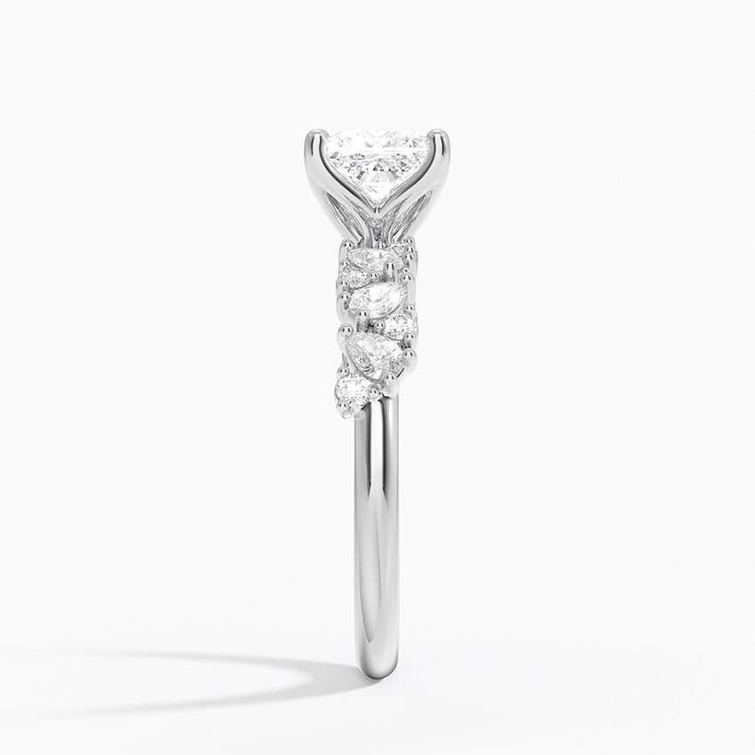 Olivetta Diamond Ring Platinum Princess Engagement Ring
