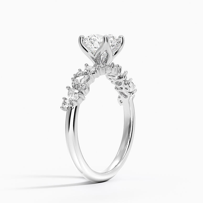 Olivetta Diamond Ring Platinum Round Engagement Ring