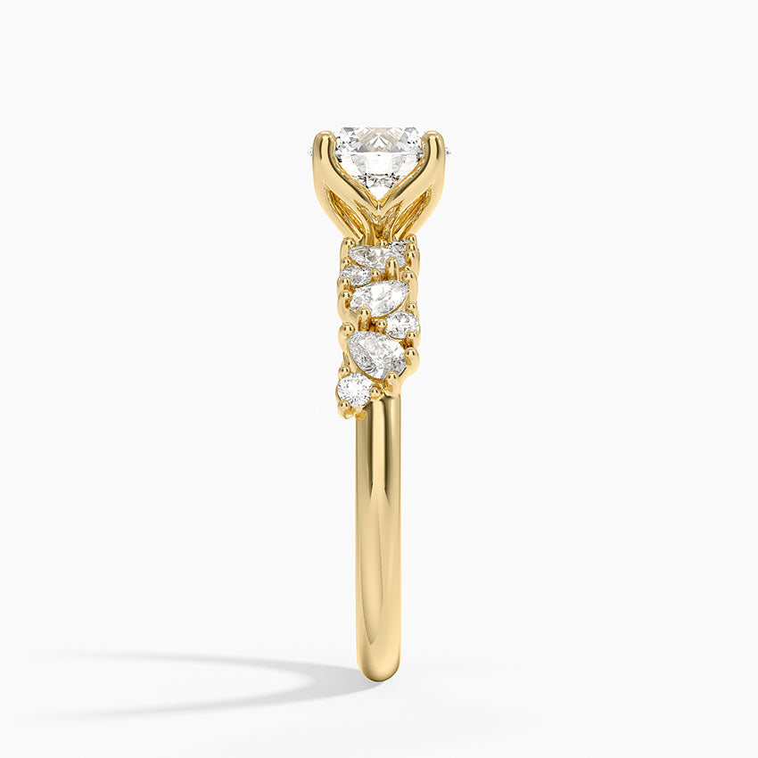 Olivetta Diamond Ring Yellow Gold 18k Round Engagement Ring