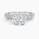 Olivetta Diamond Ring Platinum Cushion Engagement Ring