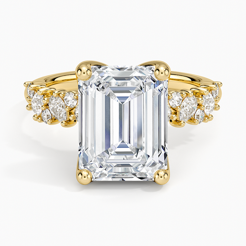 Olivetta Diamond Ring Yellow Gold 18k Emerald Engagement Ring