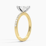 Six Prong Petite Shared Prong Diamond Ring (1/5 ct. tw.) Yellow Gold 18k Marquise Engagement Ring