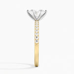 Six Prong Petite Shared Prong Diamond Ring (1/5 ct. tw.) Yellow Gold 18k Oval Engagement Ring