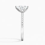 Six Prong Petite Shared Prong Diamond Ring (1/5 ct. tw.) Platinum Princess Engagement Ring