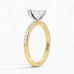 Six Prong Petite Shared Prong Diamond Ring (1/5 ct. tw.) Yellow Gold 18k Princess Engagement Ring