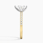 Six Prong Petite Shared Prong Diamond Ring (1/5 ct. tw.) Yellow Gold 18k Princess Engagement Ring