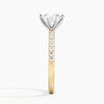 Six Prong Petite Shared Prong Diamond Ring (1/5 ct. tw.) Yellow Gold 18k Round Engagement Ring