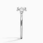 Floating Three Stone Pear Diamond Ring Platinum Oval Engagement Ring