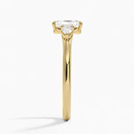 Floating Three Stone Pear Diamond Ring Yellow Gold 18k Radiant Engagement Ring