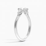 Floating Three Stone Pear Diamond Ring Platinum Round Engagement Ring