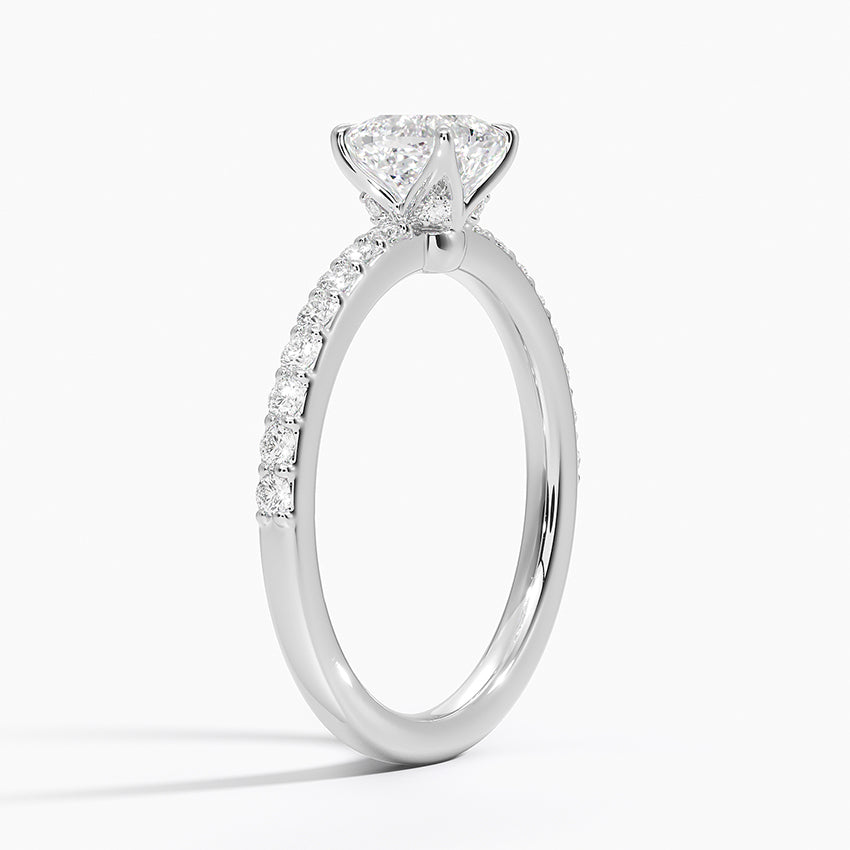 Luxe Elodie Diamond Ring (1/4 ct. tw.) Platinum Cushion Engagement Ring