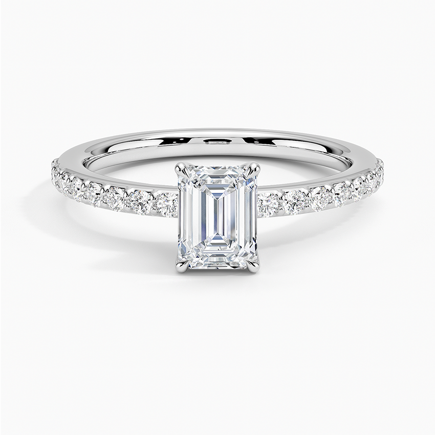 Luxe Elodie Diamond Ring (1/4 ct. tw.) Platinum Emerald Engagement Ring