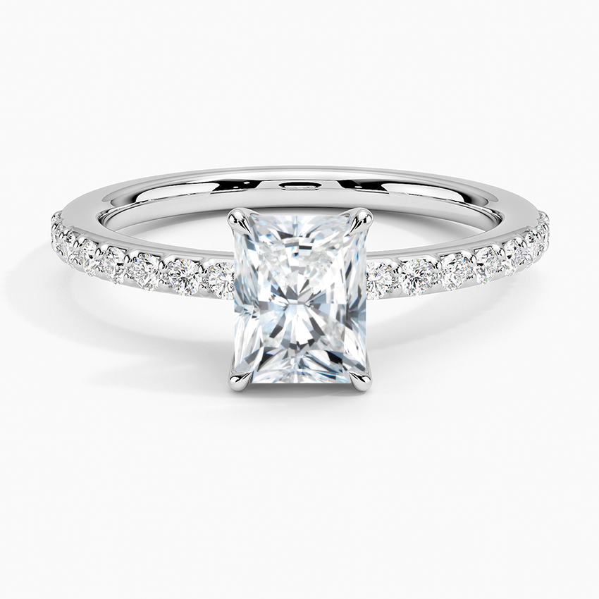 Luxe Elodie Diamond Ring (1/4 ct. tw.) Platinum Radiant Engagement Ring