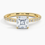 Luxe Elodie Diamond Ring (1/4 ct. tw.) Yellow Gold 18k Asscher Engagement Ring