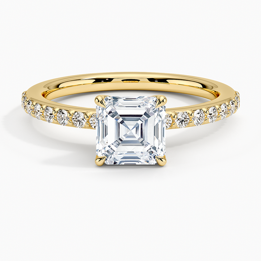 Luxe Elodie Diamond Ring (1/4 ct. tw.) Yellow Gold 18k Asscher Engagement Ring