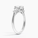 Shield Cut Three Stone Diamond Ring (1/2 ct. tw.) Platinum Asscher Engagement Ring