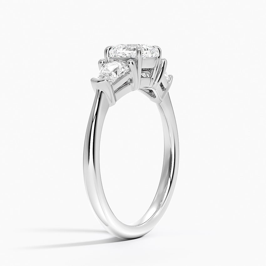 Shield Cut Three Stone Diamond Ring (1/2 ct. tw.) Platinum Cushion Engagement Ring