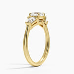 Shield Cut Three Stone Diamond Ring (1/2 ct. tw.) Yellow Gold 18k Cushion Engagement Ring
