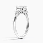 Shield Cut Three Stone Diamond Ring (1/2 ct. tw.) Platinum Emerald Engagement Ring