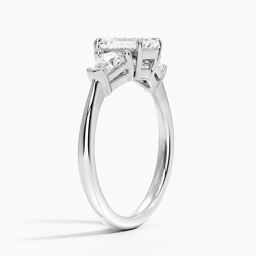 Shield Cut Three Stone Diamond Ring (1/2 ct. tw.) Platinum Emerald Engagement Ring