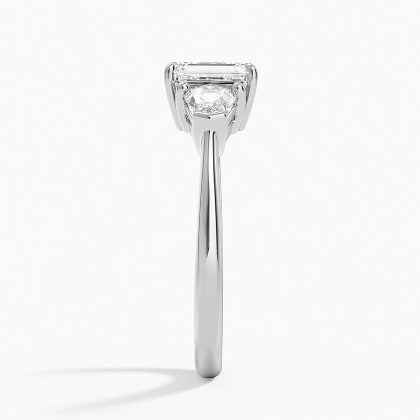 Shield Cut Three Stone Diamond Ring (1/2 ct. tw.) Platinum Emerald Engagement Ring