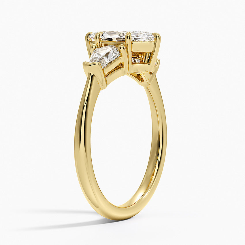 Shield Cut Three Stone Diamond Ring (1/2 ct. tw.) Yellow Gold 18k Marquise Engagement Ring