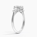 Shield Cut Three Stone Diamond Ring (1/2 ct. tw.) Platinum Oval Engagement Ring