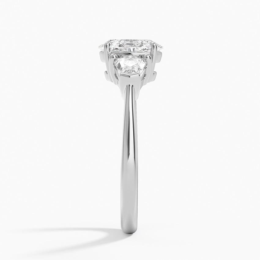 Shield Cut Three Stone Diamond Ring (1/2 ct. tw.) Platinum Oval Engagement Ring