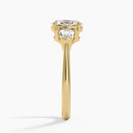 Shield Cut Three Stone Diamond Ring (1/2 ct. tw.) Yellow Gold 18k Oval Engagement Ring