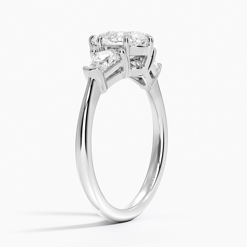 Shield Cut Three Stone Diamond Ring (1/2 ct. tw.) Platinum Pear Engagement Ring