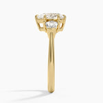 Shield Cut Three Stone Diamond Ring (1/2 ct. tw.) Yellow Gold 18k Pear Engagement Ring