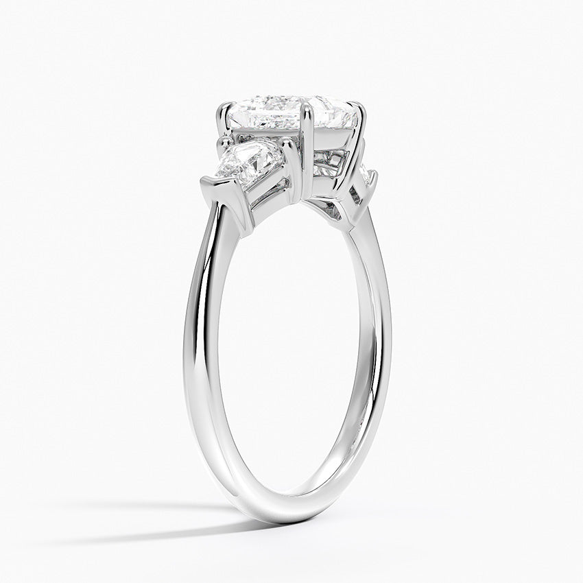Shield Cut Three Stone Diamond Ring (1/2 ct. tw.) Platinum Princess Engagement Ring