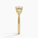 Shield Cut Three Stone Diamond Ring (1/2 ct. tw.) Yellow Gold 18k Princess Engagement Ring