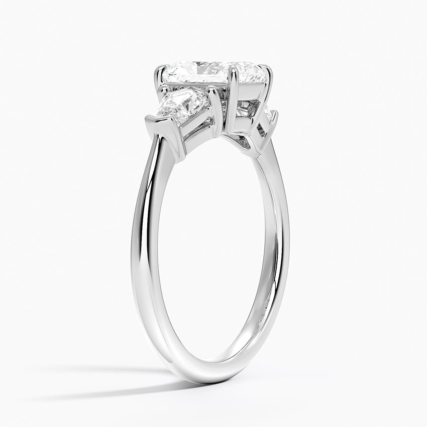 Shield Cut Three Stone Diamond Ring (1/2 ct. tw.) Platinum Radiant Engagement Ring