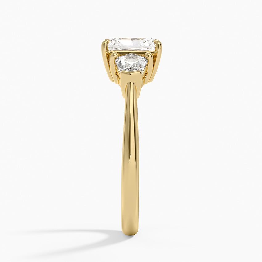 Shield Cut Three Stone Diamond Ring (1/2 ct. tw.) Yellow Gold 18k Radiant Engagement Ring