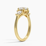 Shield Cut Three Stone Diamond Ring (1/2 ct. tw.) Yellow Gold 18k Round Engagement Ring